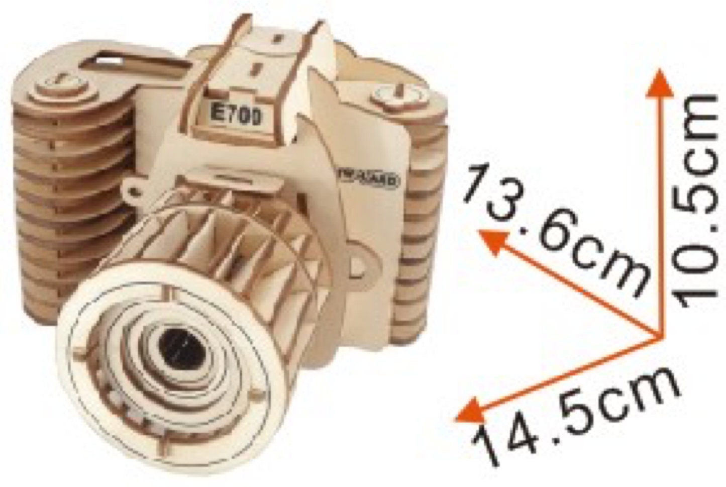 Camera Model Kit - Wooden Laser-Cut 3D Puzzle (57 Pcs)