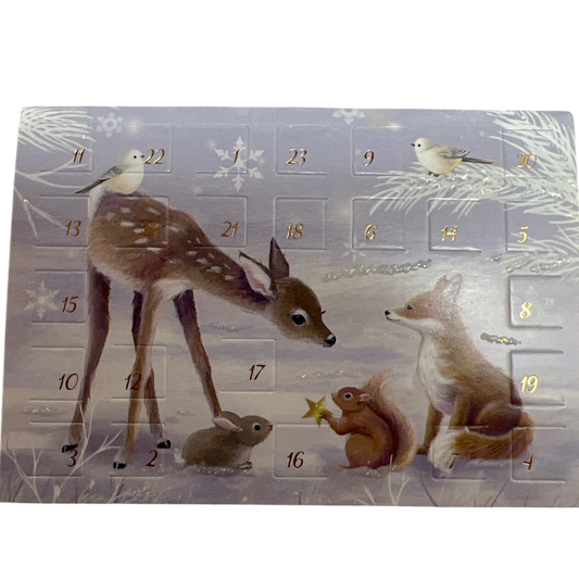Woodland Deer Friends Winter Miniature  Advent Calendar Card