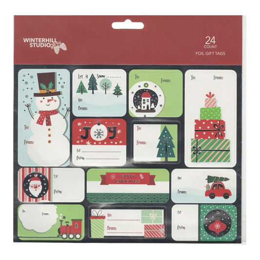 Foil Peel and Stick Gift tags - Silver Pastels