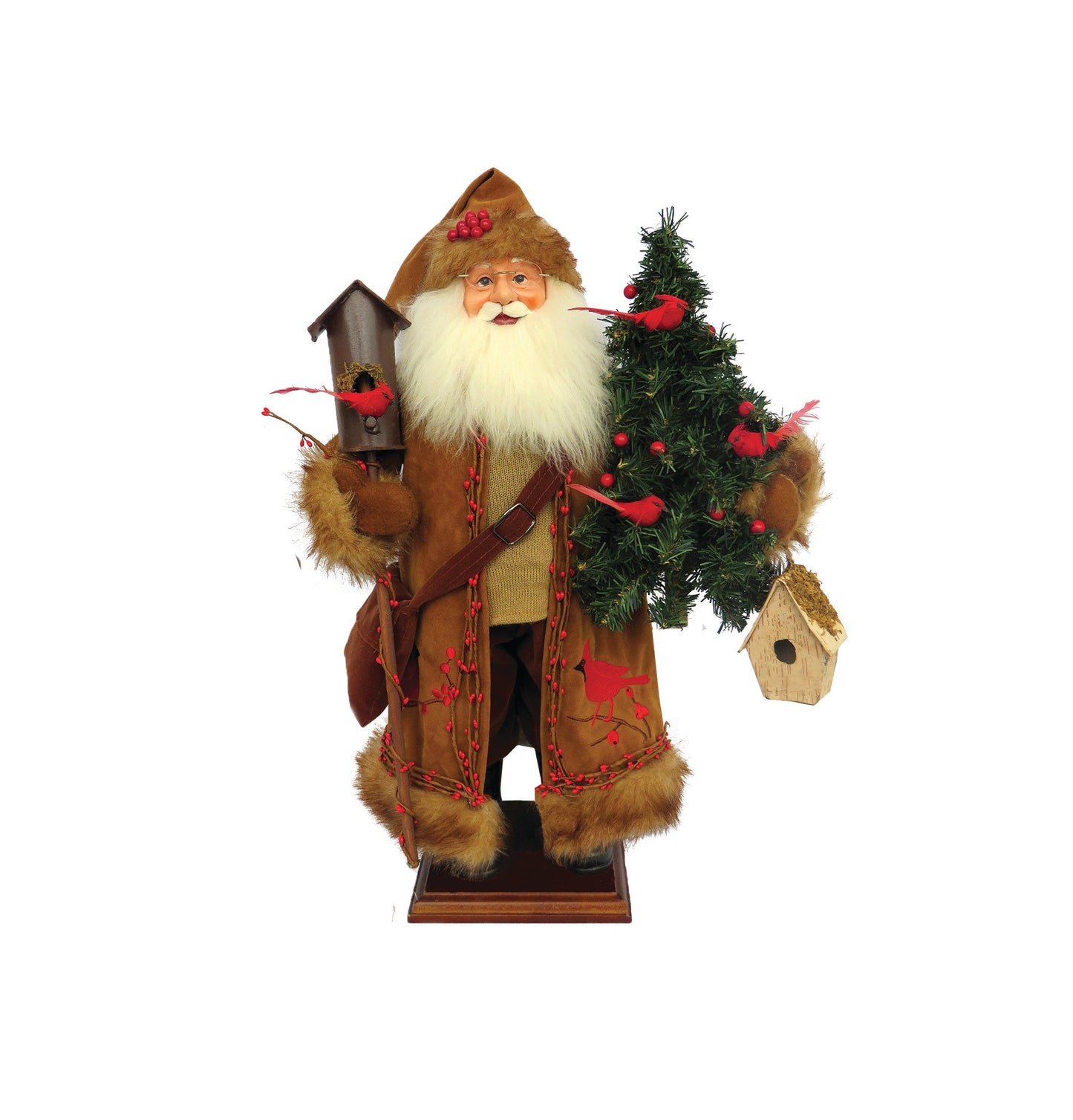 Cardinal and Berries Santa - 20"