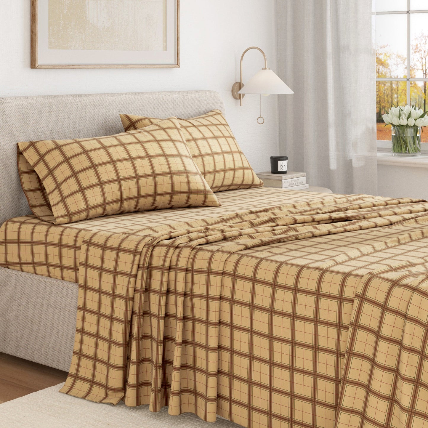 Turkish Cotton Flannel Sheet Set - Plaid & Stripe Collection