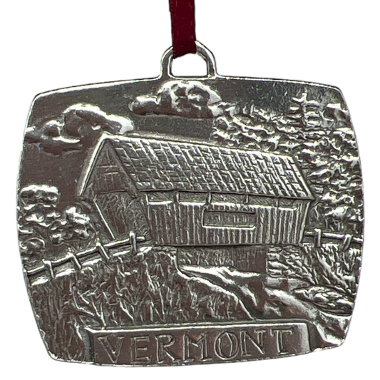 Covered Bridge Metal Ornament