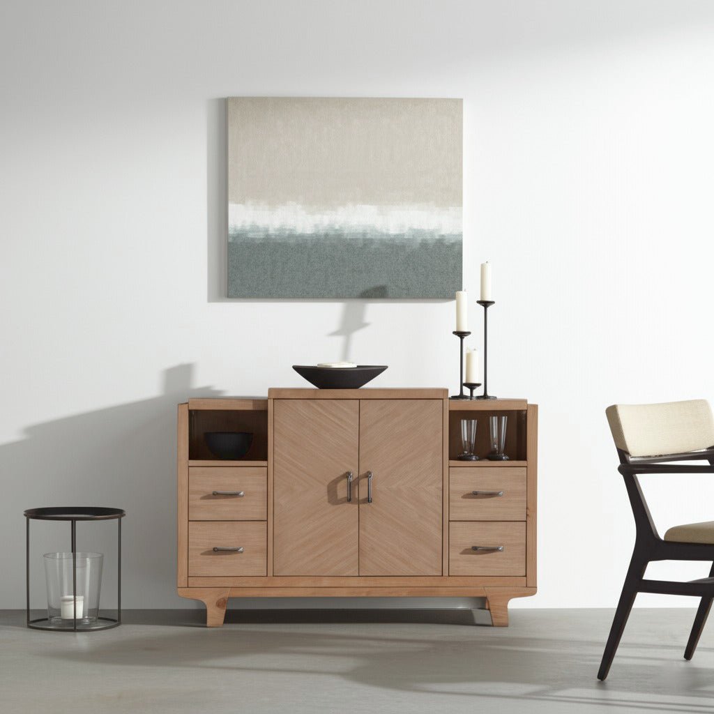 Olejo Server in Natural color, stylish dining storage with modern design and elegant decor.