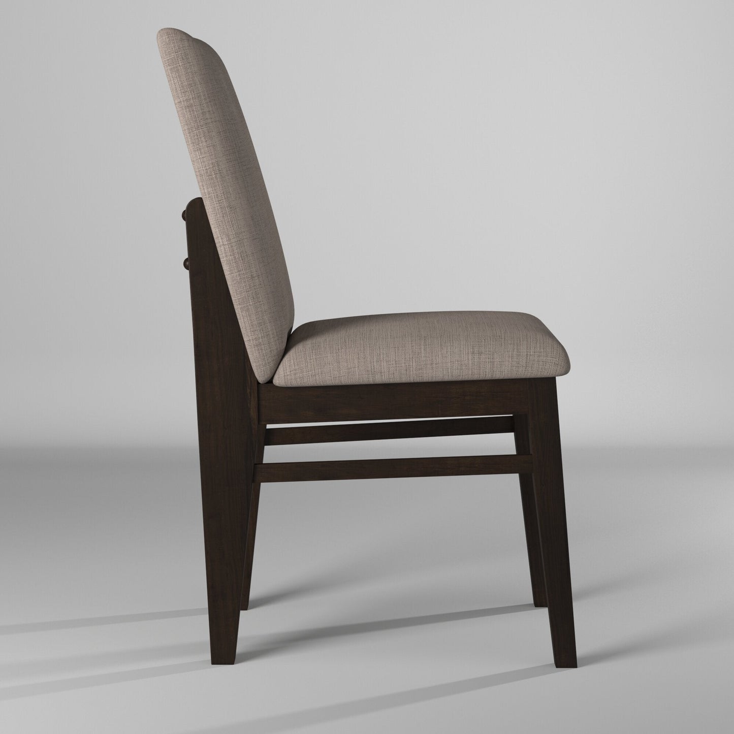 Olejo Side Chairs, Chocolate displayed from side angle showcasing the warm brown finish and elegant design.