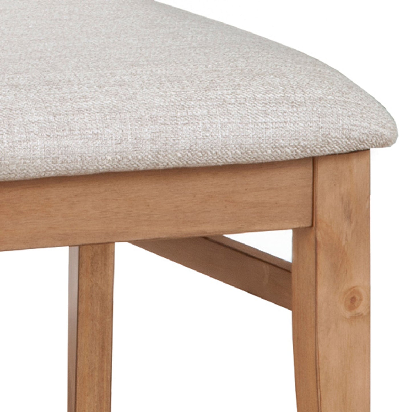 Olejo Side Chairs featuring a natural wood frame and soft fabric seat in a neutral color.