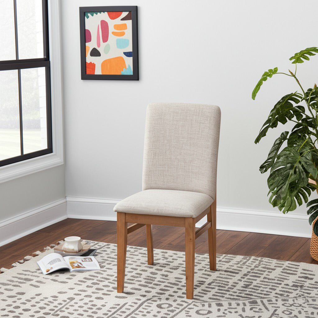 Olejo Side Chairs in Natural color featuring a modern design in a stylish dining room setting.