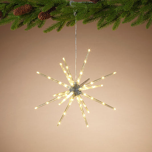 14 Inch Lighted Star Burst Ornament - Warm White