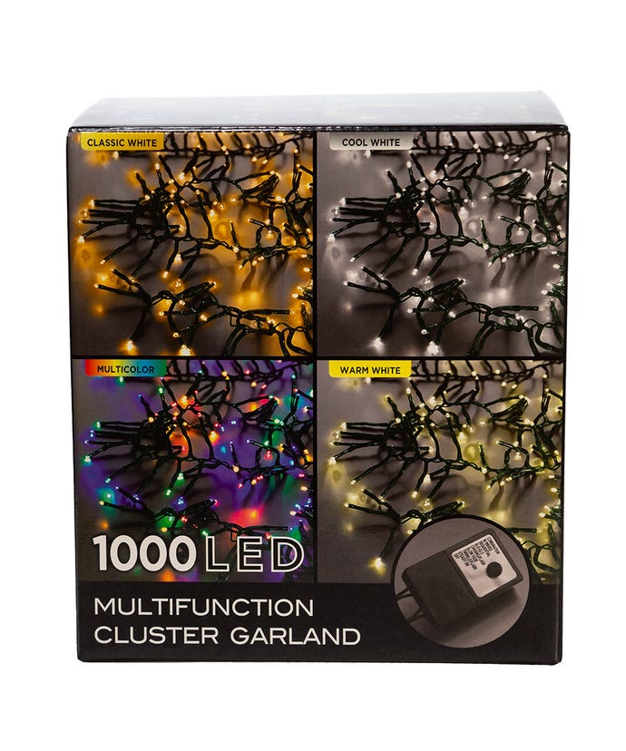1000-Light Warm White LED Cluster Light Set