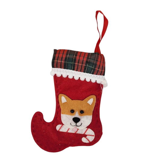 Doggie Mini Stocking Ornament - Corgi
