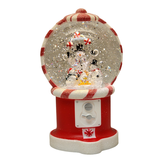 Lighted Spinning Water Globe Gumball Machine - Snowman