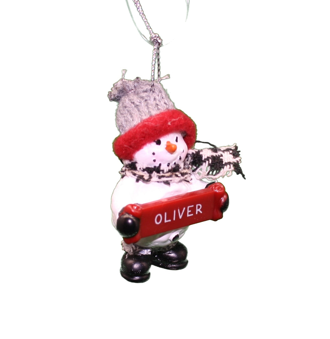 Cozy Snowman Ornament (Letters G - R) -