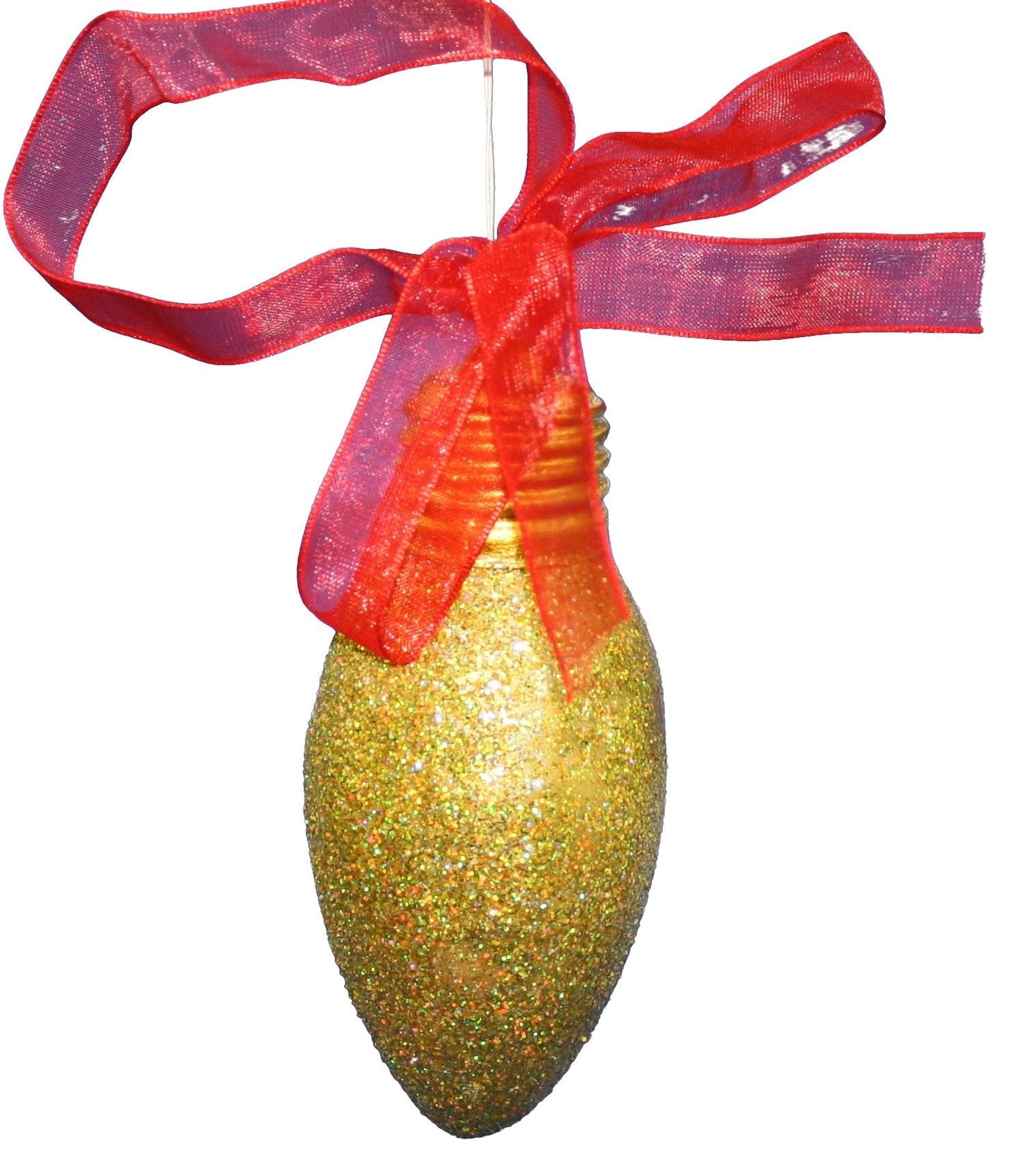 Glitter Bulb Ornament - Green