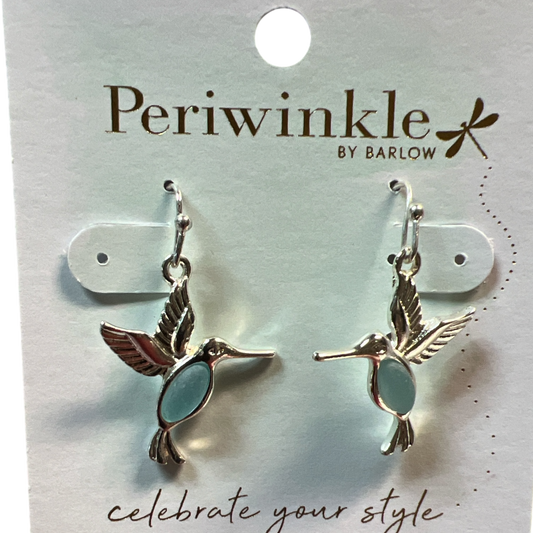 Hummingbird With Blue Accents Earrings