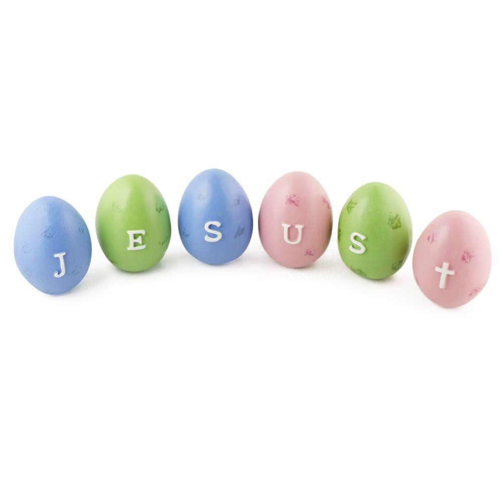 Set of 6 "Jesus" Easter Egg Set 3 Inches