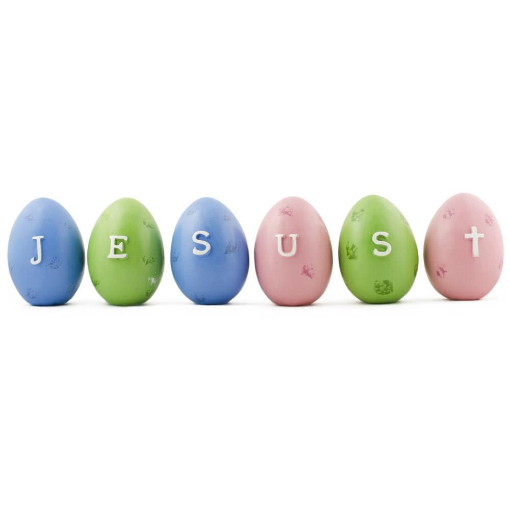Set of 6 "Jesus" Easter Egg Set 3 Inches