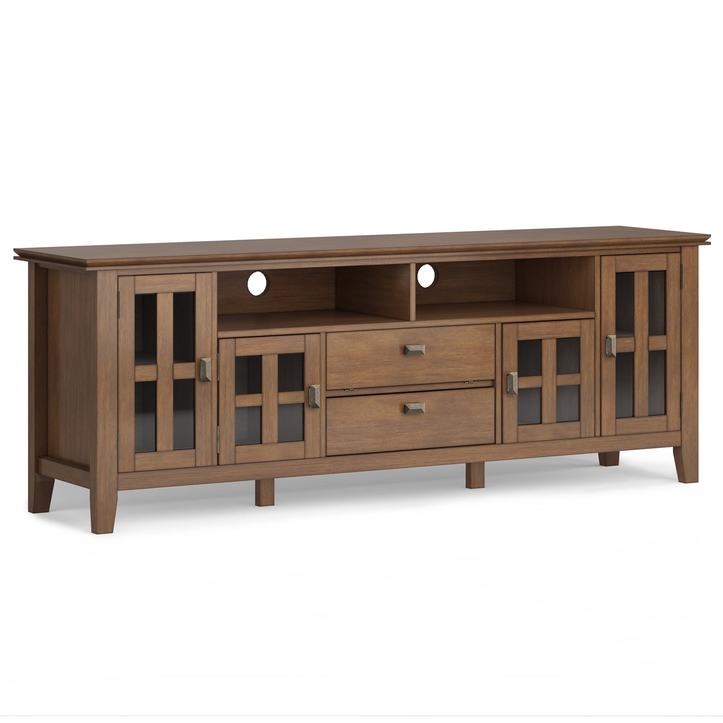 Artisan 72 Inch Wide Solid Wood TV Stand in Rustic