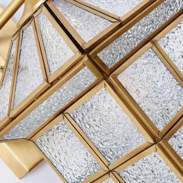 Estelle's Full Copper Outdoor Waterproof Wall Lamp - Elegant Stair and Balcony Lighting