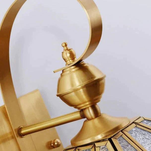 Estelle's Full Copper Outdoor Waterproof Wall Lamp - Elegant Stair and Balcony Lighting