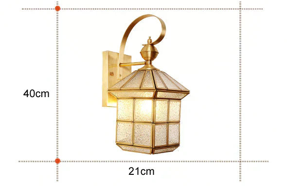 Estelle's Full Copper Outdoor Waterproof Wall Lamp - Elegant Stair and Balcony Lighting