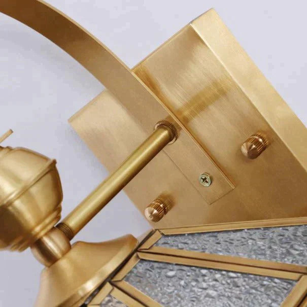 Estelle's Full Copper Outdoor Waterproof Wall Lamp - Elegant Stair and Balcony Lighting