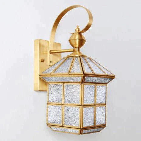 Estelle's Full Copper Outdoor Waterproof Wall Lamp - Elegant Stair and Balcony Lighting