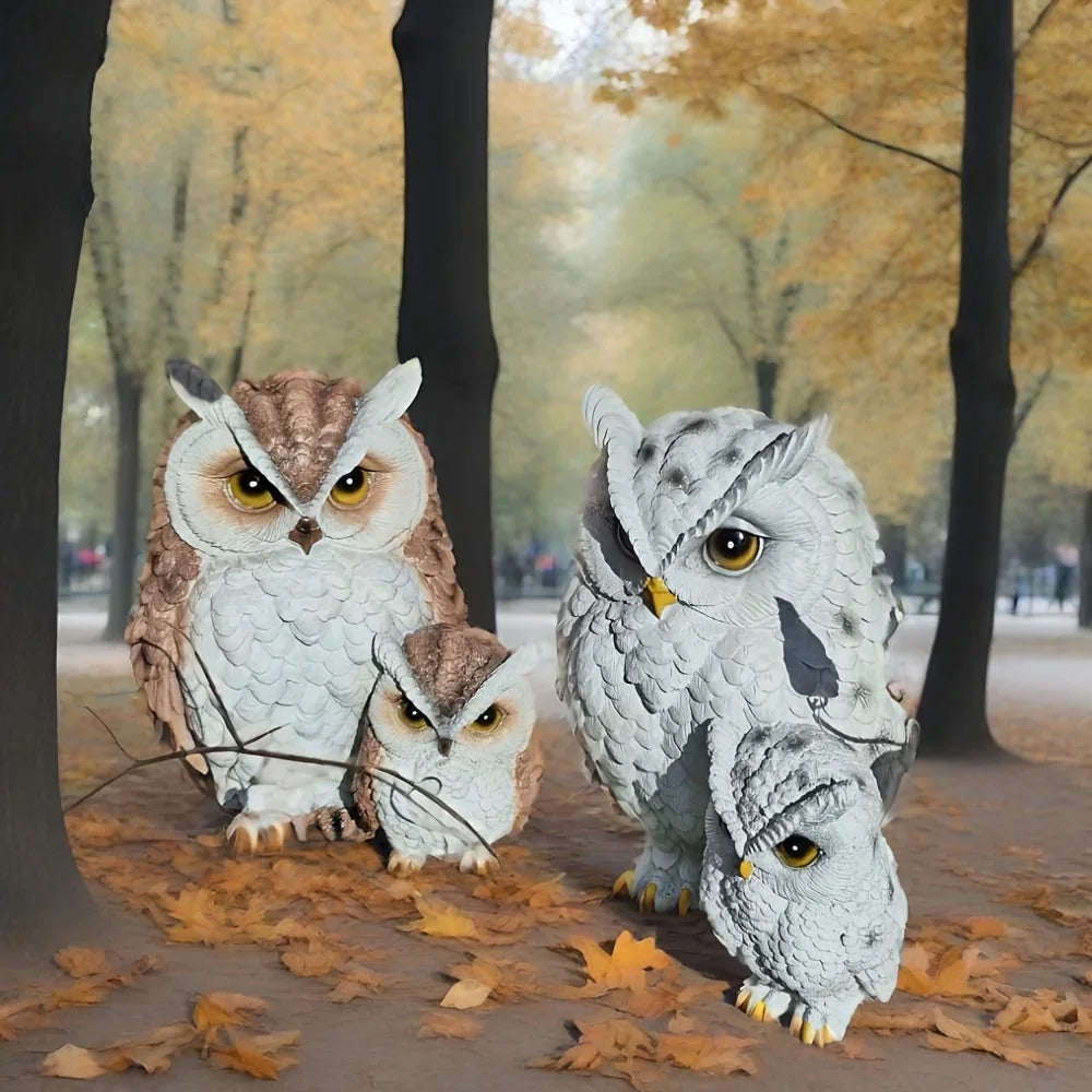Owl Garden Statues Realistic for Yard