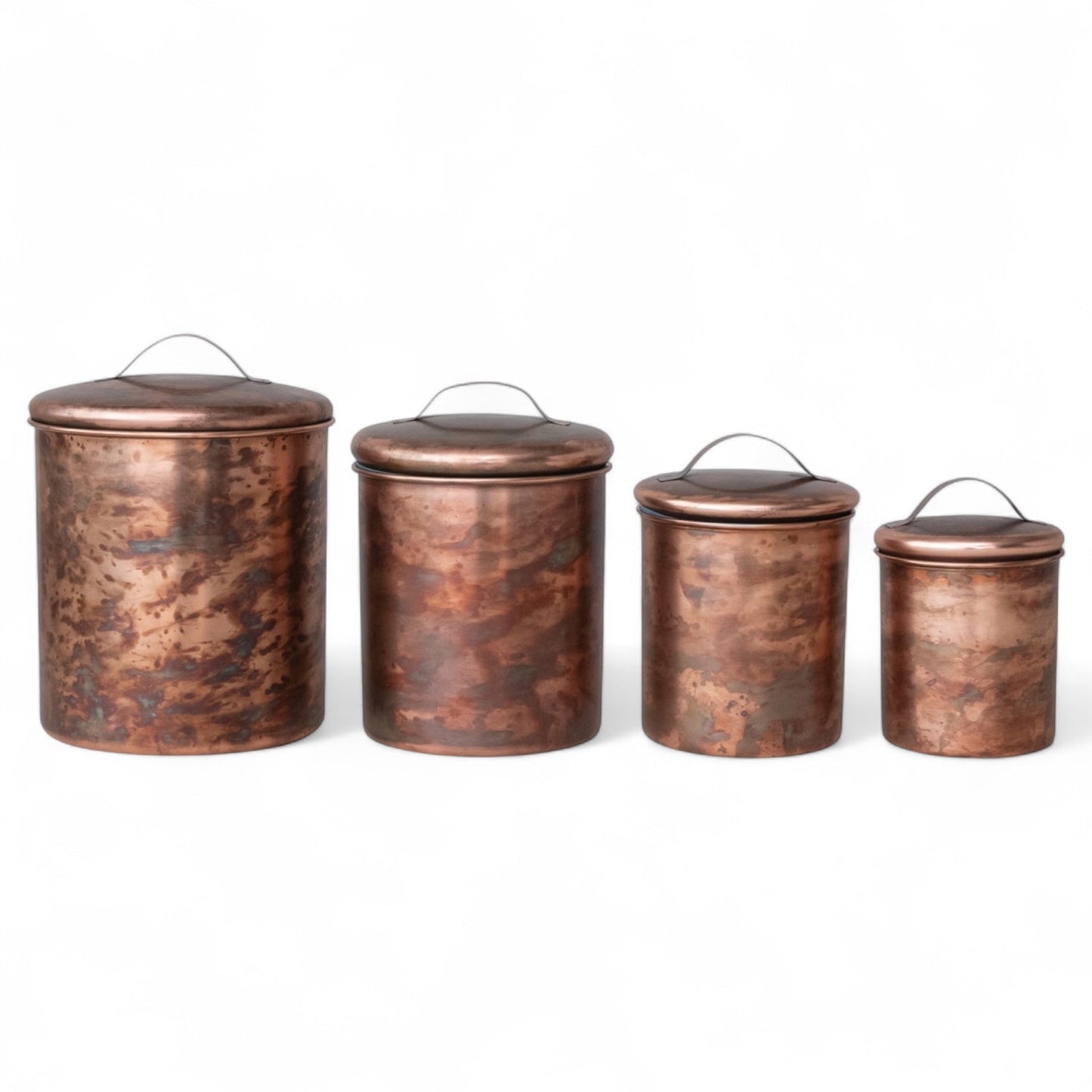 Oxidized Copper Finish Stainless Steel Canisters | 4 Sizes