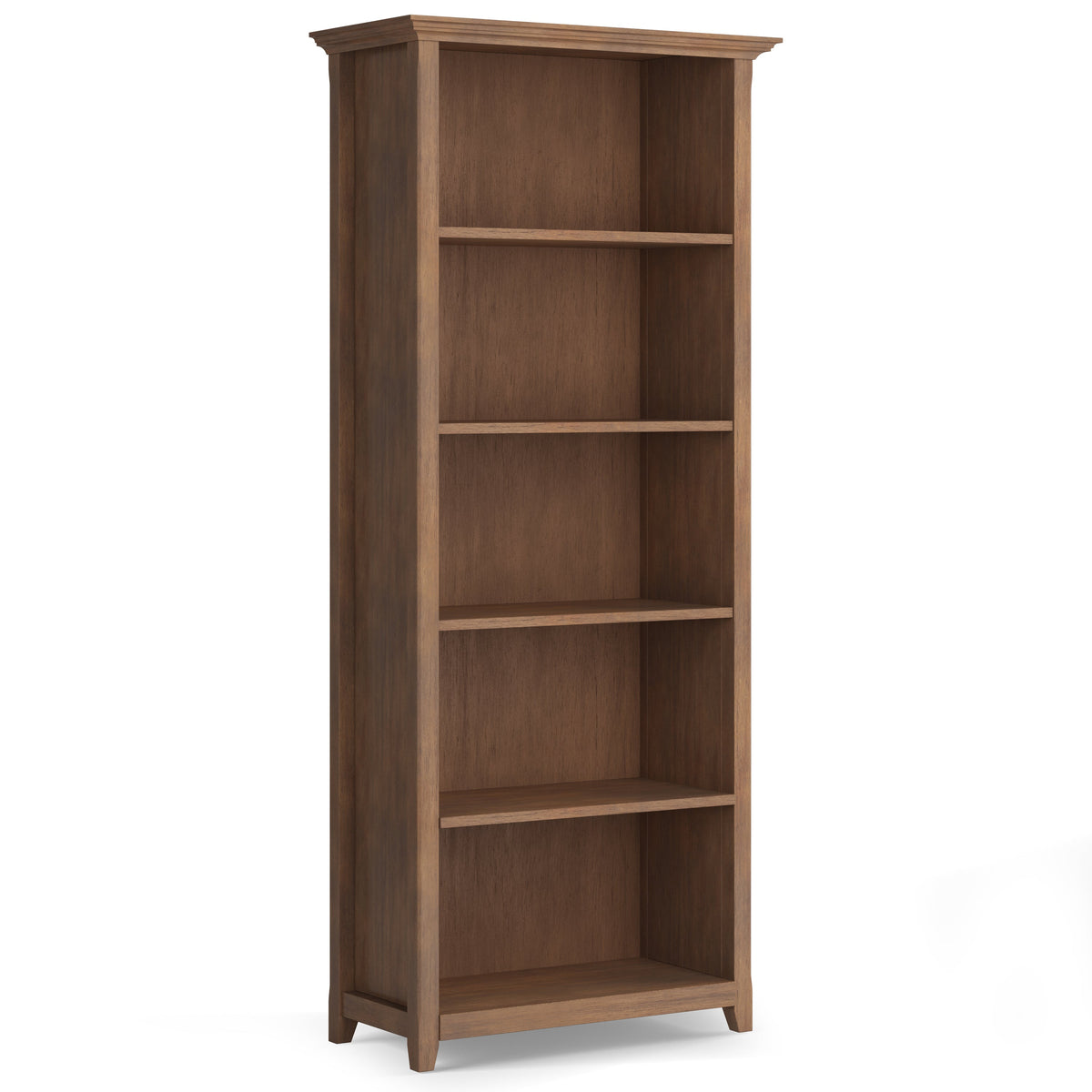 Amherst 30 Inch Solid Wood 5 Shelf Bookcase in Rustic