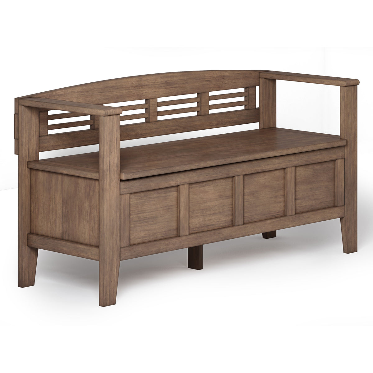 Adams 48 Inch Wide Solid Wood Entryway Storage Bench