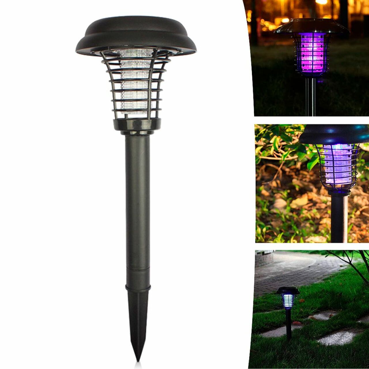 Solar LED Garden Pathway Light with Built-in Bug Zapper