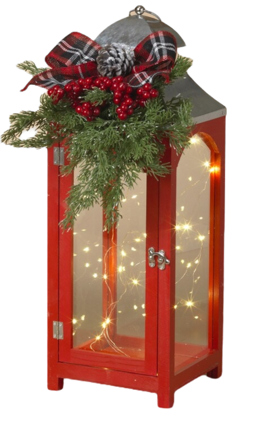 Red Holiday Lantern B/O