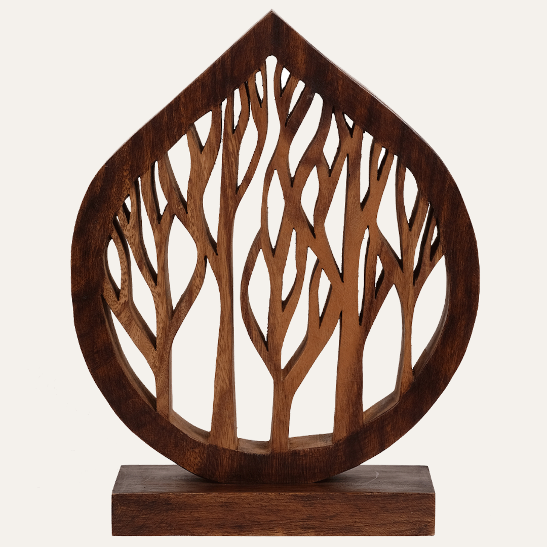Wooden Tree Sculpture – Handmade Solid Wood Art Decorative Home Accent Gift