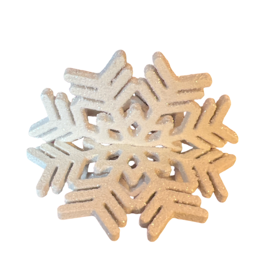 Sparkling Wood Snowflakes Small