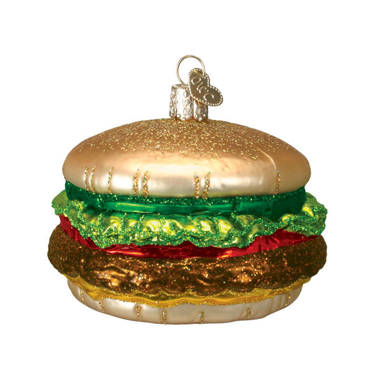 Cheeseburger Glass Ornament