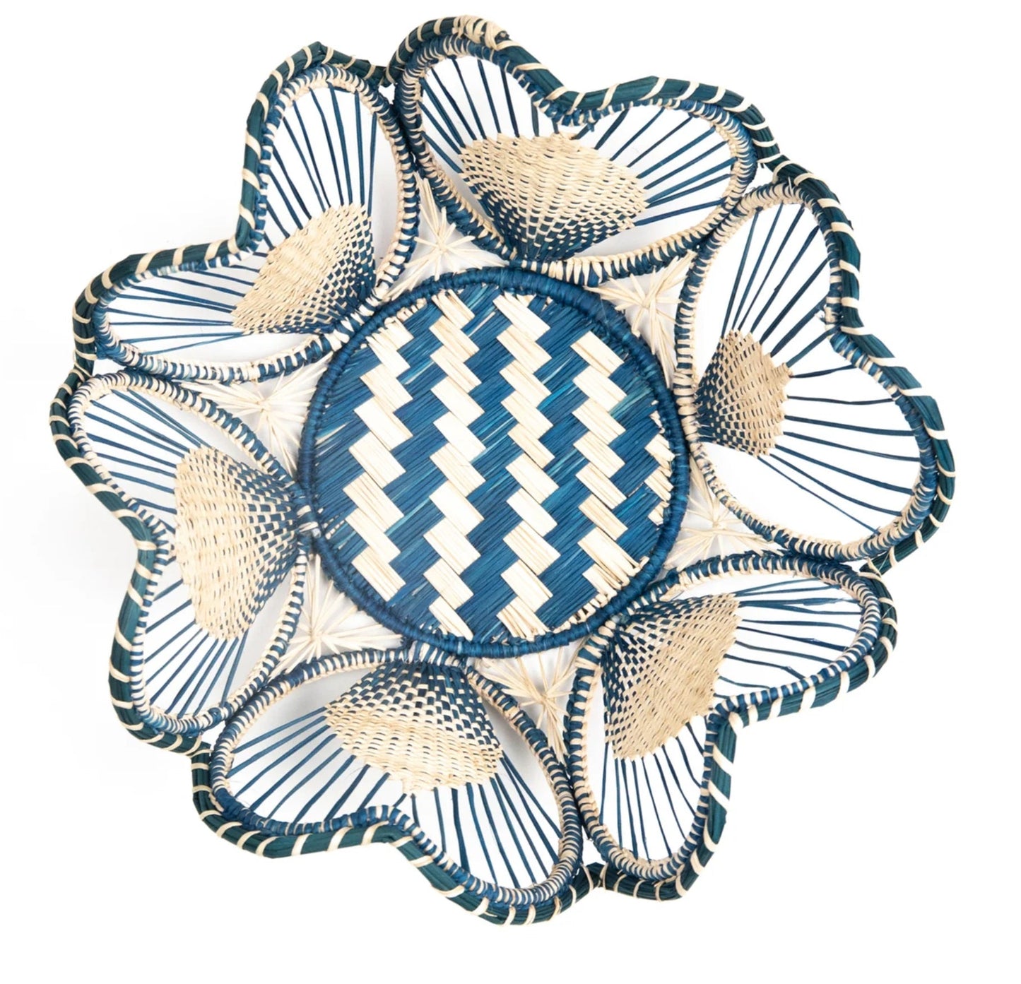 10" Floral Handwoven Iraca Bread Basket