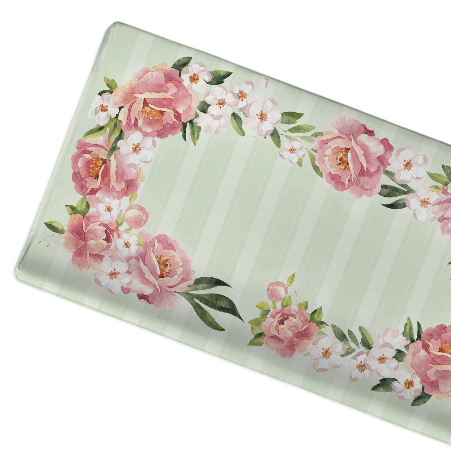Jersey Knit Polyester Bedding Set in Pinstripes and Peonies