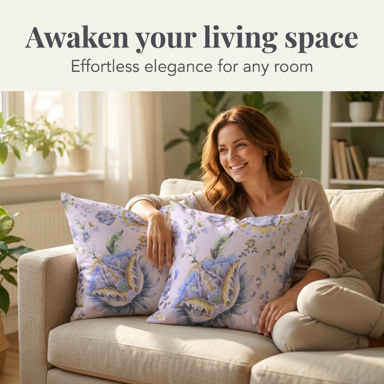 Floral Throw Pillow Covers - 20 x 20 Inches | Printed Cushion Covers With Zipper Closure