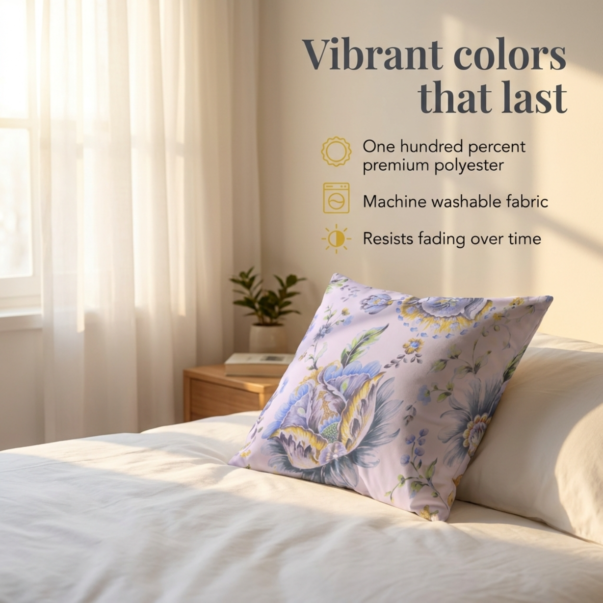 Floral Throw Pillow Covers - 14 x 20 Pillow Cover With Zipper Closure