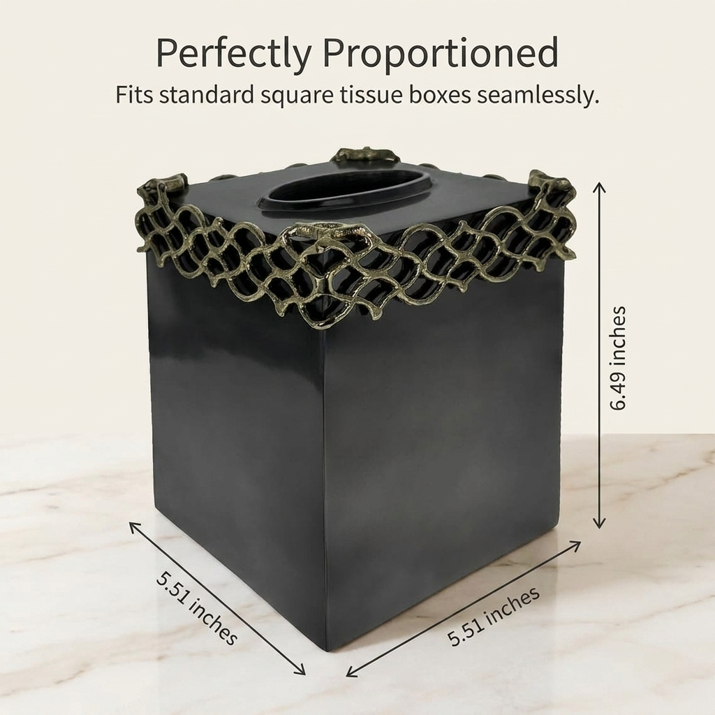 Tissue Box Cover – Elegant Aluminum Bath Tissue Holder With Corrosion Resistant Finish