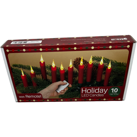 4 Inch LED Clip on Candle - 10 piece Set - Red