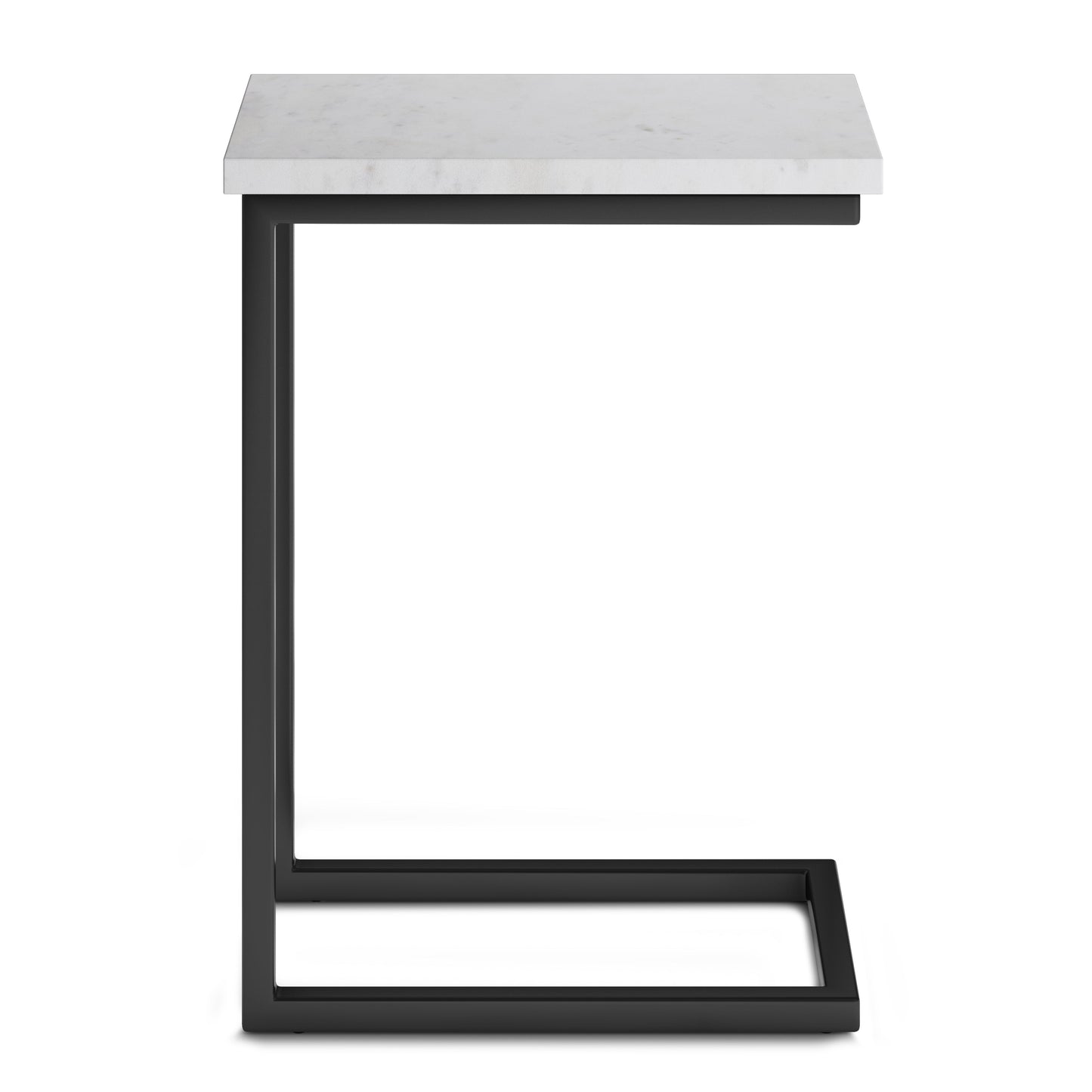 Skyler C Side Table with Genuine Marble Top in White/Black