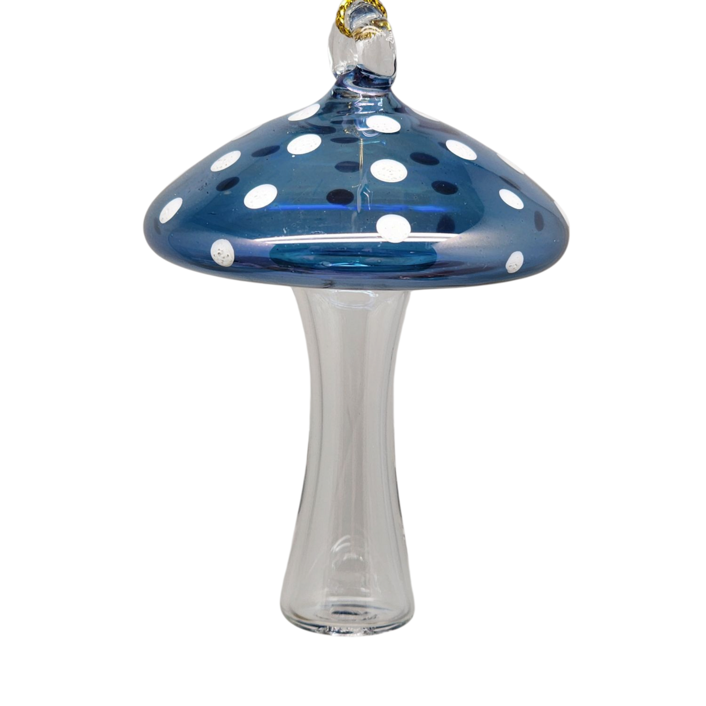 Egyptian Blown Glass Ornament - Mushroom - Blue
