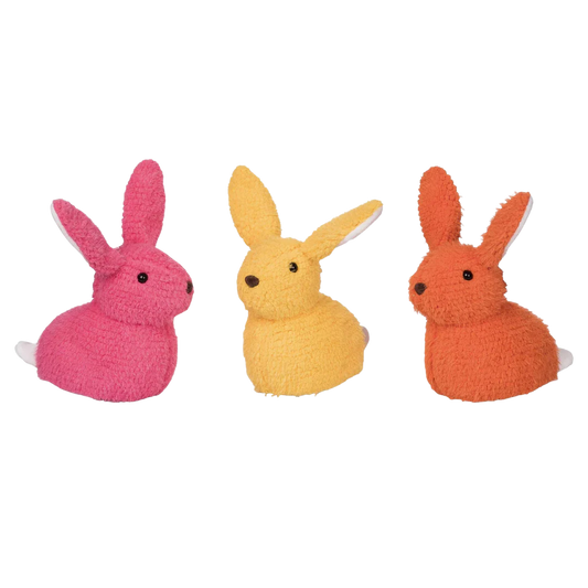 Plush Bright Crouching Bunny Doorstop | 3 Colors