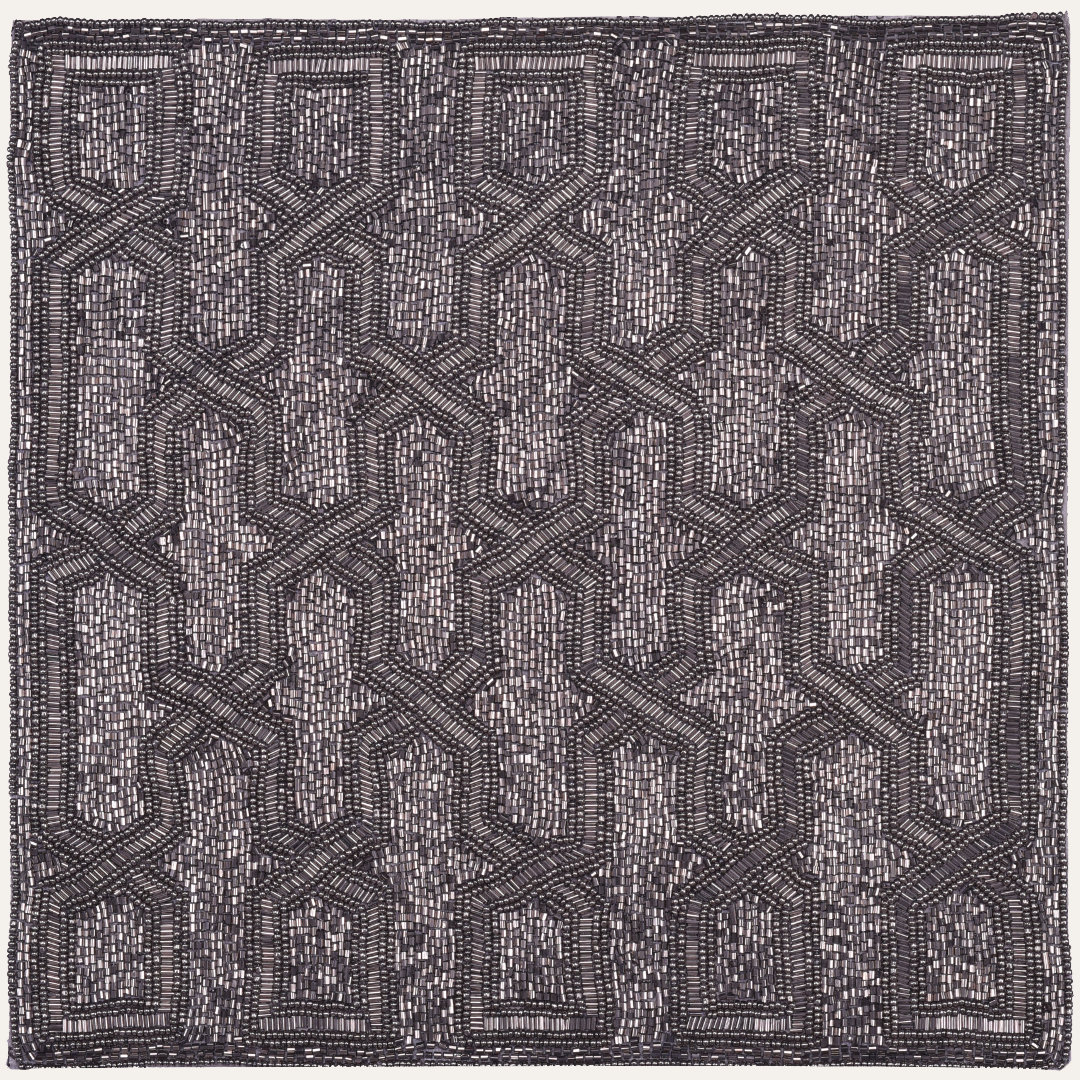 Beaded Charger Plates – Handmade Embroidered Placemats Set | Elegant Dining Decor 15 Inch