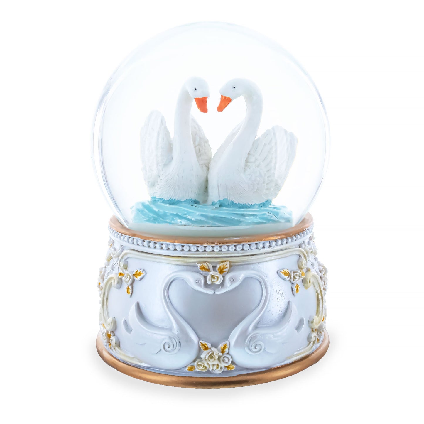 Romantic Swan Spinning Musical Water Snow Globe