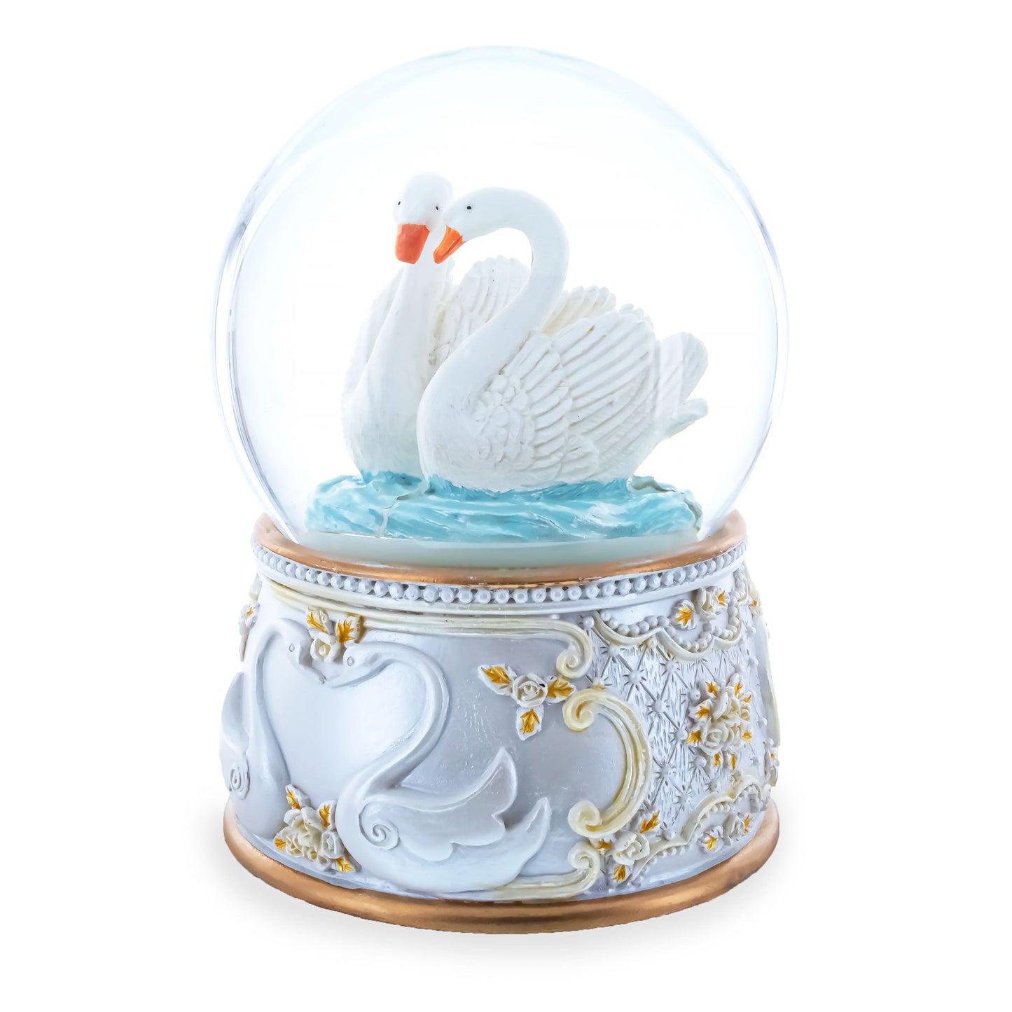 Romantic Swan Spinning Musical Water Snow Globe