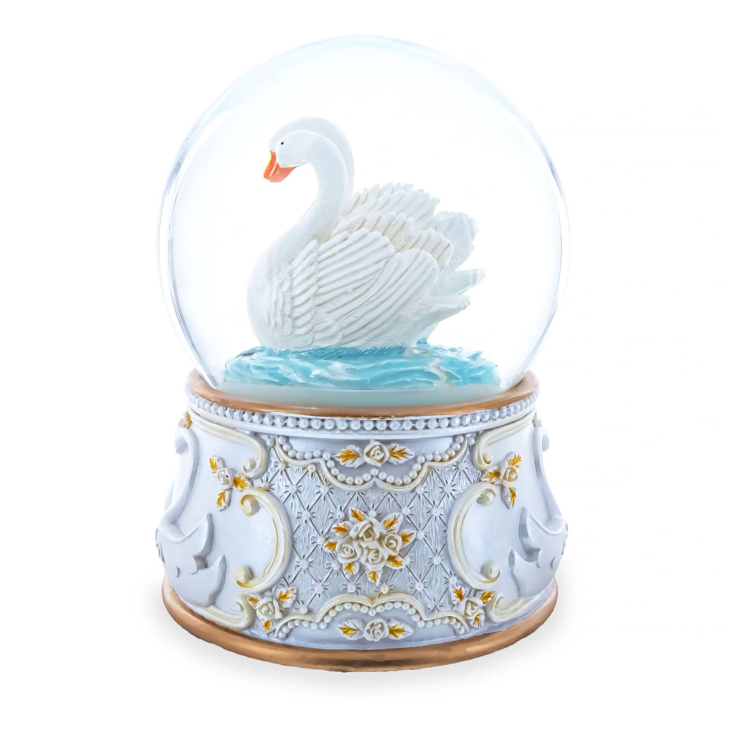 Romantic Swan Spinning Musical Water Snow Globe