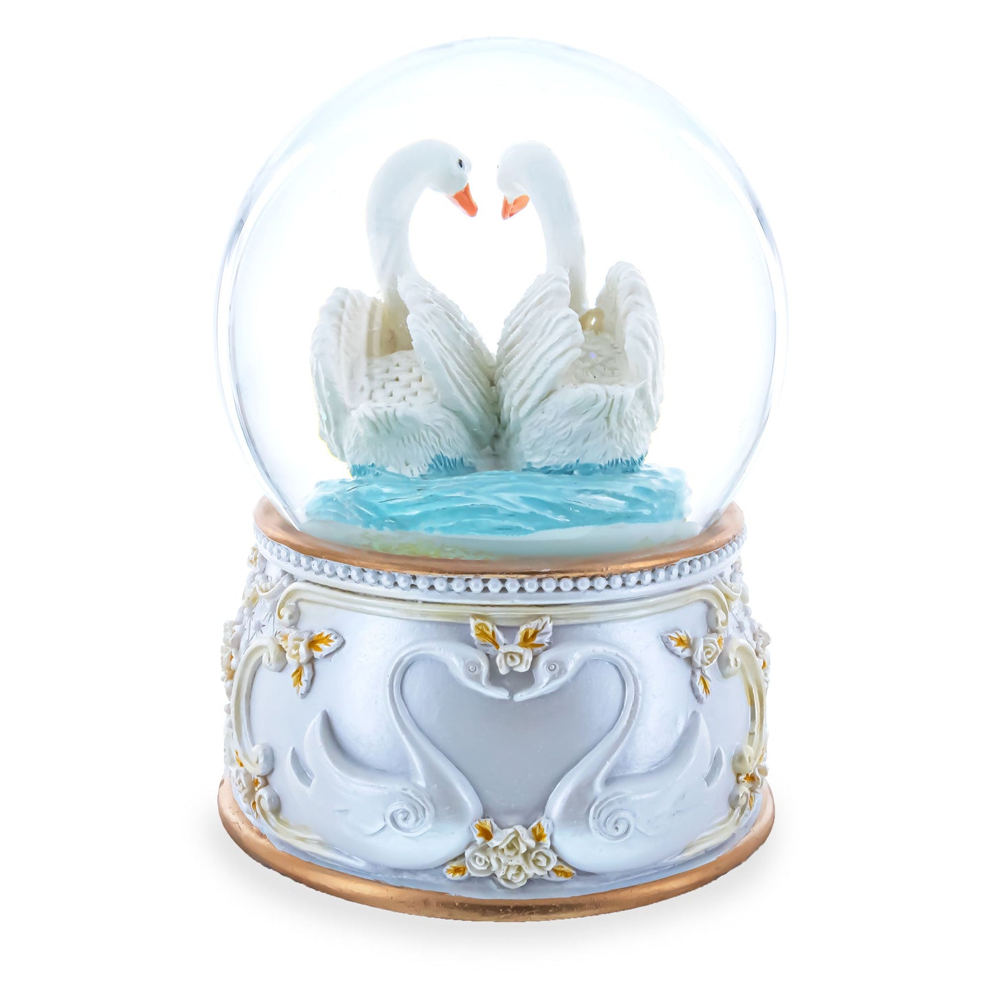 Romantic Swan Spinning Musical Water Snow Globe