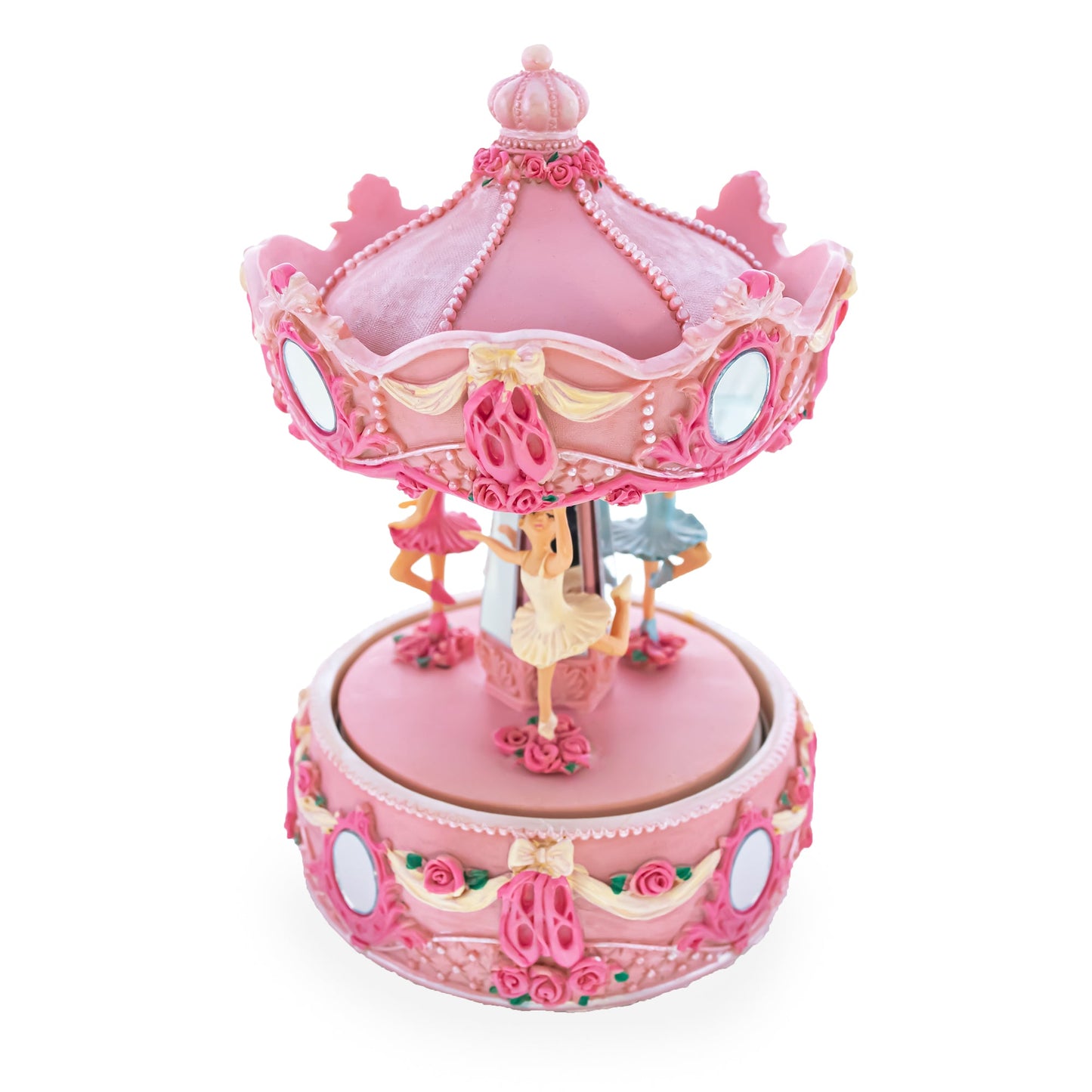 Pink Ballerina Carousel Rotating Musical Figurine