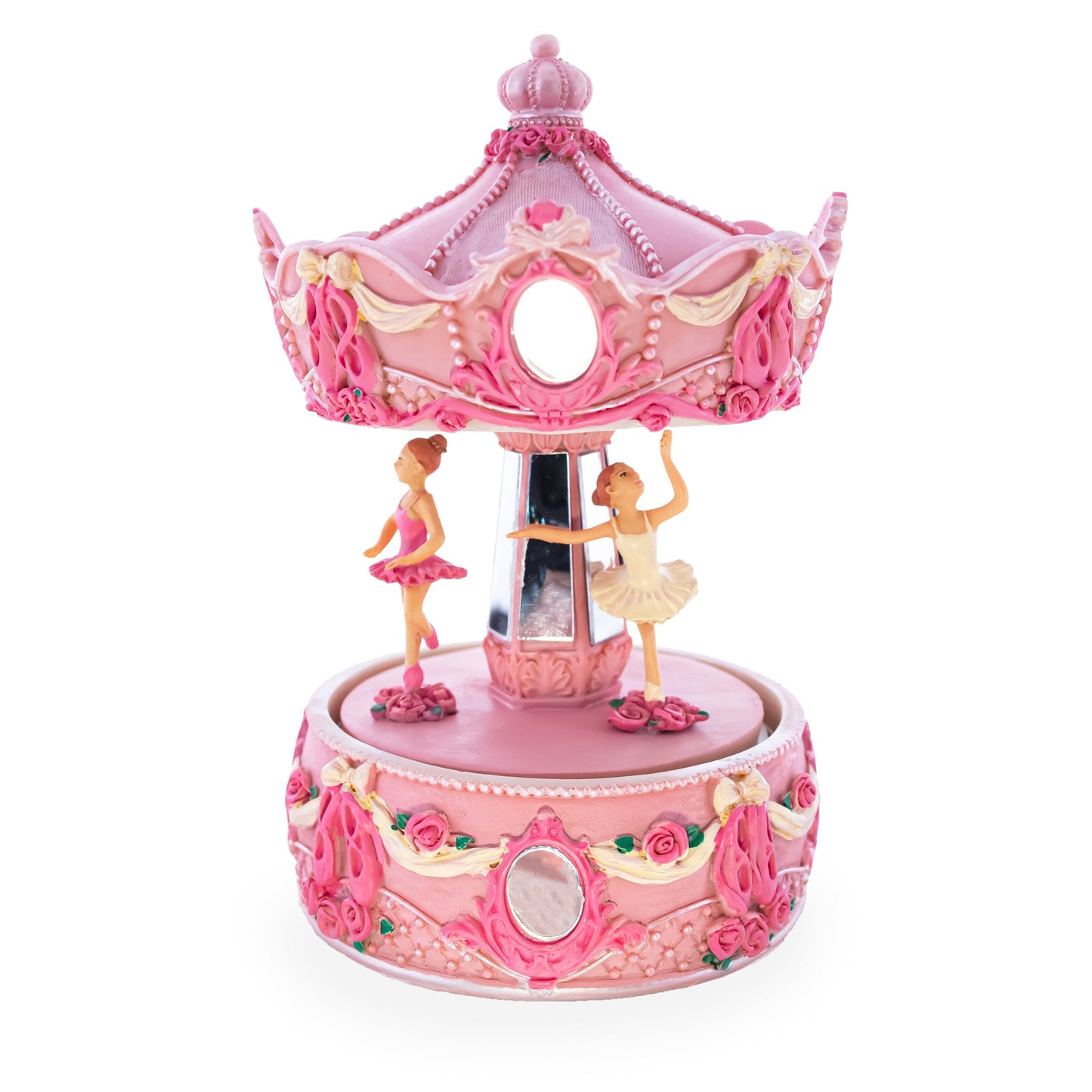 Pink Ballerina Carousel Rotating Musical Figurine
